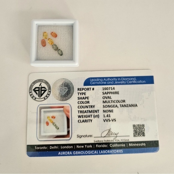 1.41 CT VVS-VS Natural Sapphire Oval Cut Multicoloured - Picture 3 of 3